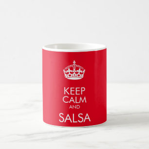 Keep calm and salsa - change background colour coffee mug