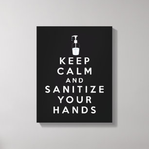 Keep calm and sanitise your hands canvas print