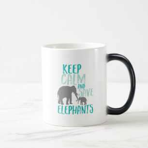 Keep Calm and Save Elephants Animal Activist Magic Mug