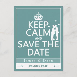 Keep Calm and Save the Date (fully customisable) Announcement Postcard