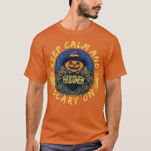Keep Calm and Scary On Funny Jack-O-Lantern Hallow T-Shirt