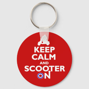 Keep Calm and Scooter On Keychain