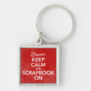 Keep Calm and Scrapbook On Keychain 2, Inv. Red