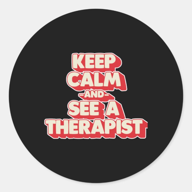 Keep Calm And See A Therapist Sticker  (Front)
