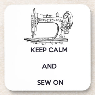 Keep Calm and Sew On Coaster
