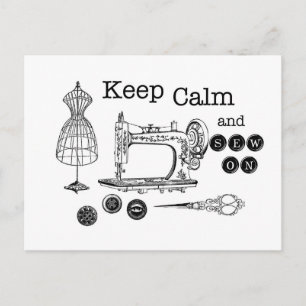 Keep calm and Sew on Postcard