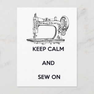 Keep Calm and Sew On Postcard