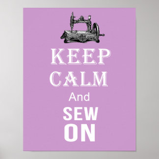 Keep Calm and sew On poster