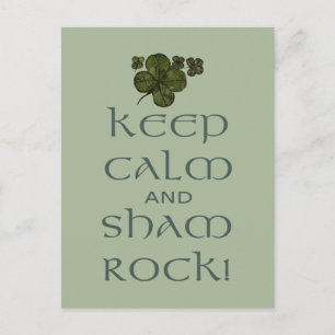 Keep Calm and Sham Rock! Postcard