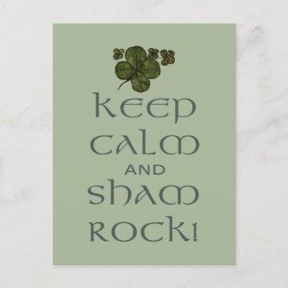 Keep Calm and Sham Rock! Postcard