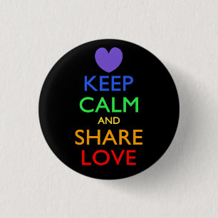 Keep Calm and Share Love 3 Cm Round Badge