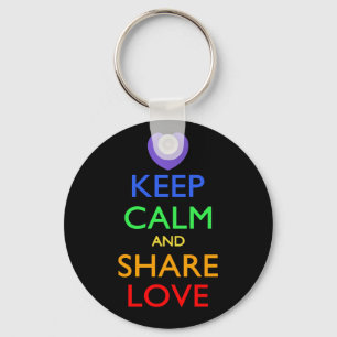 Keep Calm and Share Love Key Ring