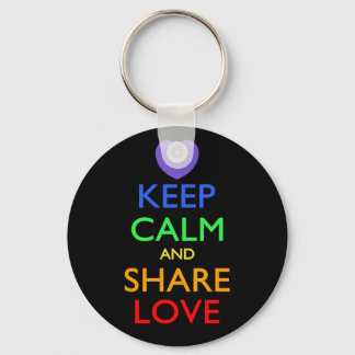 Keep Calm and Share Love Key Ring