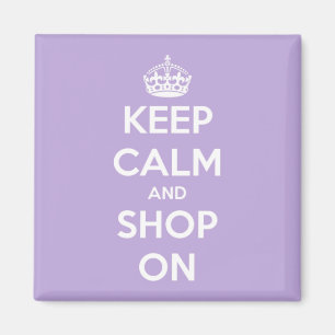 Keep Calm and Shop On Lavender Magnet