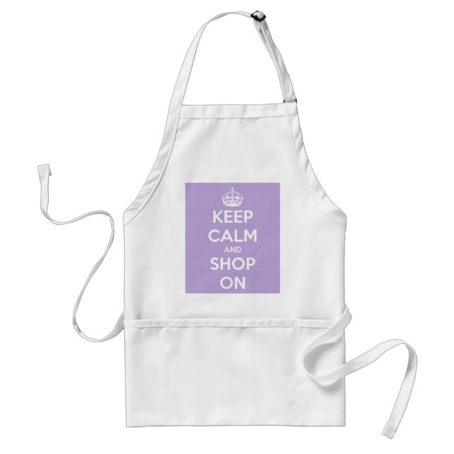 Keep Calm and Shop On Lavender Standard Apron (Front)