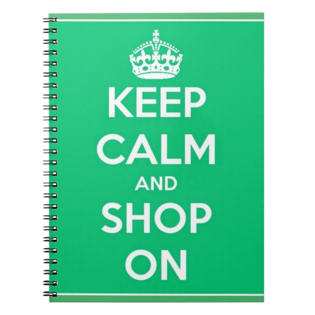 Keep Calm and Shop On Notebook (Front)