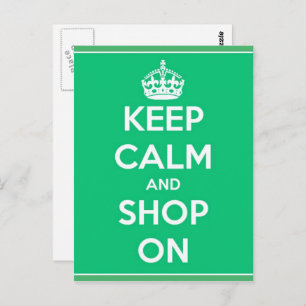 Keep Calm and Shop On Postcard