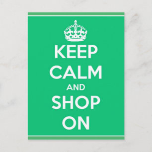 Keep Calm and Shop On Postcard