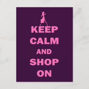 Keep Calm and Shop On Postcard