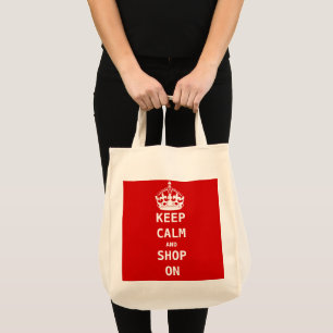 KEEP CALM AND SHOP ON TOTE BAG