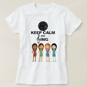 Keep Calm and Sing Barbershop Modern Young  Women T-Shirt