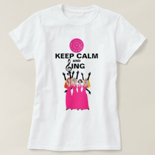 Keep Calm and Sing Barbershop Women Pink T-Shirt