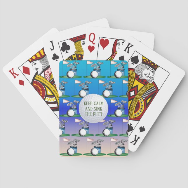 Keep Calm And Sink The Putt. Playing Cards (Back)