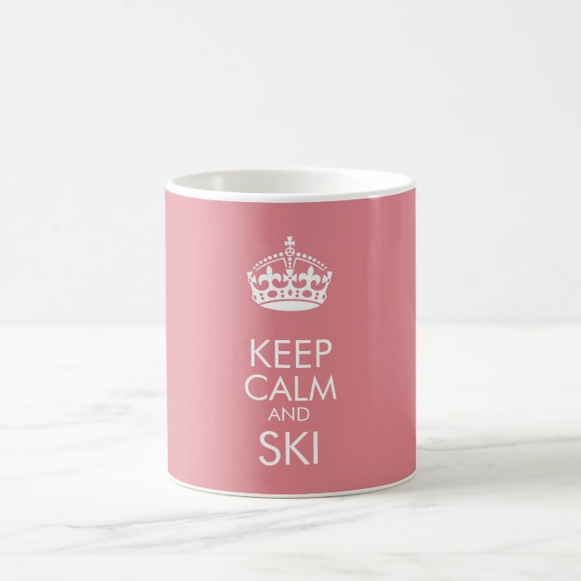 Keep calm and ski - customise text and colour coffee mug (Center)
