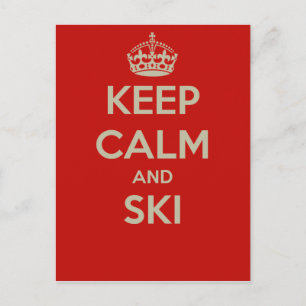 Keep Calm and Ski - Postcards