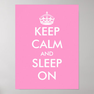 Keep calm and sleep on | Baby nursery room poster