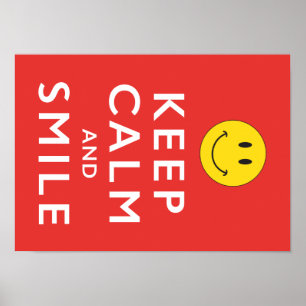 Keep Calm and Smile Face Poster