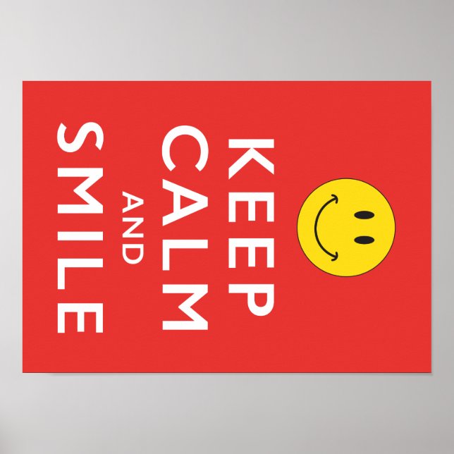 Keep Calm and Smile Face Poster (Front)