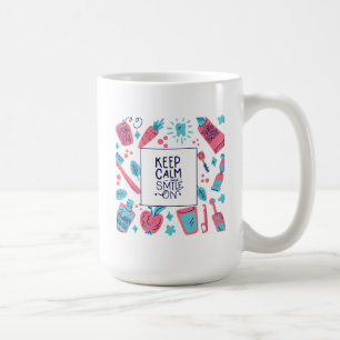Keep Calm And Smile On Cute Phrase Coffee Mug