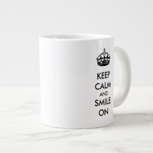 Keep Calm and Smile On White Kraft Paper Large Coffee Mug