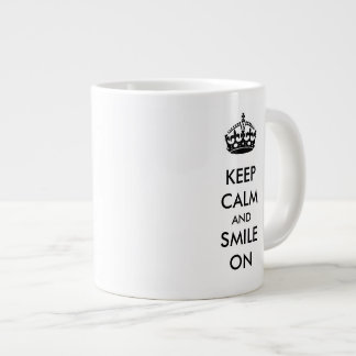 Keep Calm and Smile On White Kraft Paper Large Coffee Mug