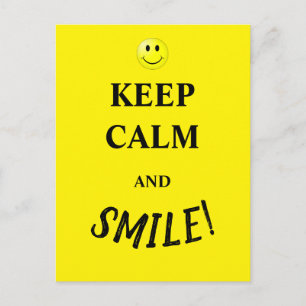 Keep calm and smile postcard