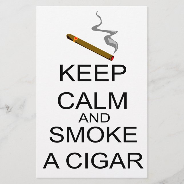 Keep Calm And Smoke A Cigar Stationery (Front)
