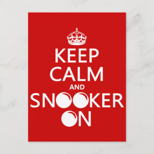 Keep Calm and Snooker On (all colours) Postcard