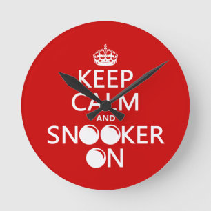 Keep Calm and Snooker On (all colours) Round Clock