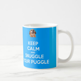 Keep Calm and Snuggle Your Puggle MUG - Blue