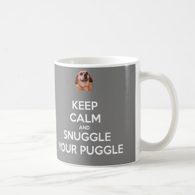 Keep Calm and Snuggle Your Puggle MUG - Grey (Right)