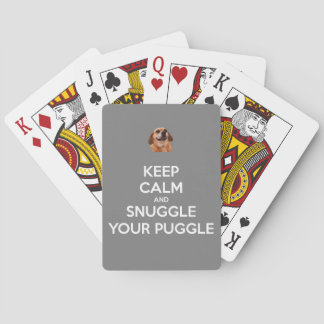 Keep Calm and Snuggle Your Puggle - Playing Cards! Playing Cards