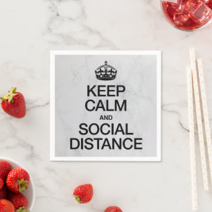 Keep Calm and Social Distance Napkin