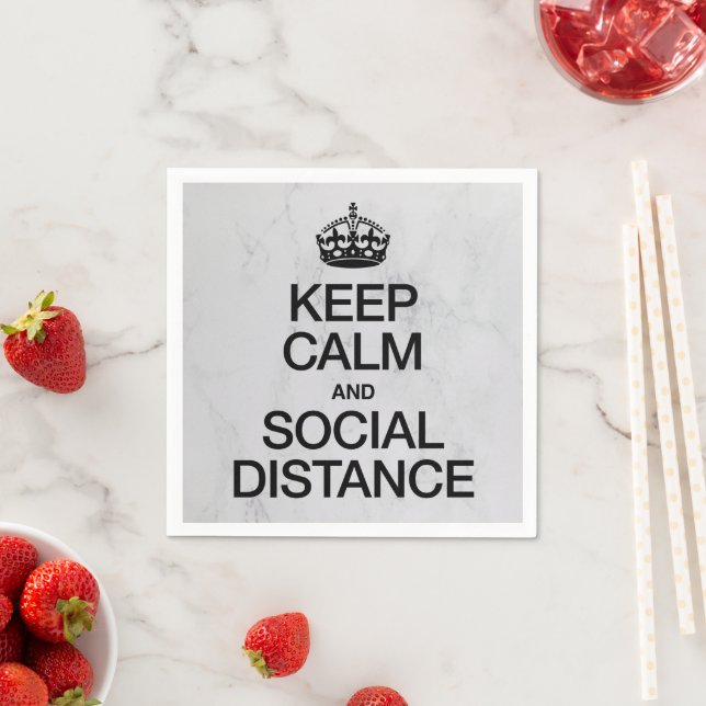 Keep Calm and Social Distance Napkin (Insitu)