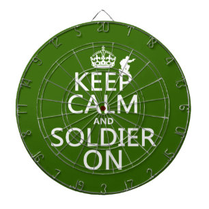 Keep Calm and Soldier On (any background colour) Dartboard