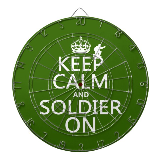 Keep Calm and Soldier On (any background colour) Dartboard (Front)
