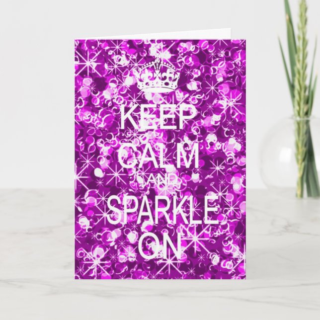 Keep Calm and Sparkle glitz Christmas card (Front)