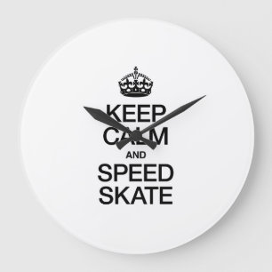 KEEP CALM AND SPEED SKATE LARGE CLOCK