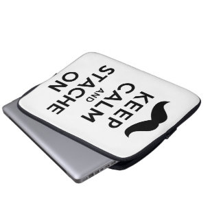 Keep Calm and Stache On Laptop Sleeve