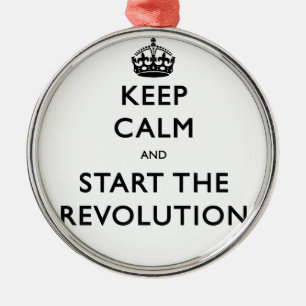 Keep Calm And Start The Revolution Metal Tree Decoration